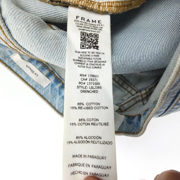 FRAME Denim Le Slouch Distressed Straight Leg Jeans Drenched 90s Grunge Baggy 26 - Picture 11 of 11